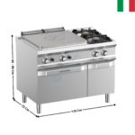 Plaque coup de feu Gaz sur four statique & Feux vifs DOMINA 700 MAX | TPG711FG2XL | MBM ITALY
