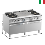 Plaque coup de feu Gaz sur double four statique & Feux vifs DOMINA 700 MAX | TPG7152FG4XL | MBM ITALY