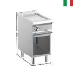 Plaque 1 zone rainurée acier élec DOMINA 700 MAX | FTBE74AR | MBM ITALY