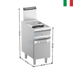 Friteuse 1 x 14 Litres gaz DOMINA 700 MAX | FRG74A | MBM ITALY