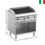 Grillade charcoal 2 zones gaz DOMINA 700 MAX | PLG78A | MBM ITALY