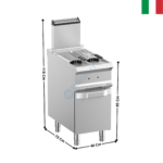 Friteuse 2 x 7 Litres gaz DOMINA 700 MAX | FRG74A2V | MBM ITALY