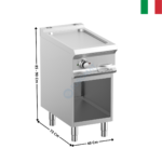 Plaque 1 zone acier élec DOMINA 700 MAX | FTBE74AL | MBM ITALY