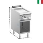 Plaque 1 zone rainurée acier gaz DOMINA 700 MAX | FTBG74AR | MBM ITALY