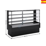 Vitrine chauffante 165cm - Capacité : 417L. - Vitre Carré | VV6HE16R | DOCRILUC
