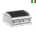 Grillade charcoal 2 zones gaz à poser DOMINA 700 MAX | PLG78T | MBM ITALY