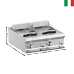 Friteuse 2 x 12 Litres élec à poser DOMINA 700 MAX | FRBE77T | MBM ITALY
