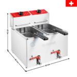 Friteuse électrique 5+5 L. à pose - Premium | TF55M | VALENTINE
