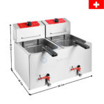 Friteuse électrique 7+7 L. à poser - Premium | TF77M | VALENTINE
