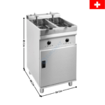 Friteuse électrique 10+10 L. sur coffre - TURBO - Premium | EVO2525T | VALENTINE