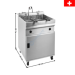 Friteuse électrique 25/28 L. sur coffre / Avec Pompe - Premium | EVO600PR | VALENTINE