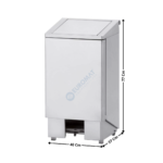 Poubelle rectangulaire inox 60L | PPX60 | DIAMOND