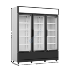 Armoire vitrée 3 portes battantes 1065L. | 74552110 | COMBISTEEL