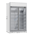 Armoire vitrée 2 portes battantes 1000L. | 74552400 | COMBISTEEL