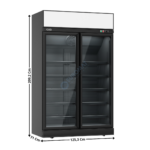 Armoire vitrée 2 portes battantes 1000L. | 74552405 | COMBISTEEL