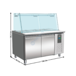 Saladette vitrée 2 portes Gastronorm - 3 x GN1/1 + 3 x GN1/6 | 79500422 | COMBISTEEL