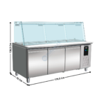 Saladette vitrée 3 portes Gastronorm - 5 x GN1/1 | 79500425 | COMBISTEEL