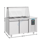 Saladette vitrée 2 portes Gastronorm - 3 x GN1/1 | 74895150 | COMBISTEEL