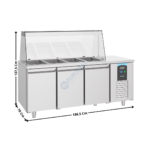 Saladette vitrée 3 portes Gastronorm - 4 x GN1/1 | 74895155 | COMBISTEEL