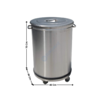 Poubelle cylindrique inox 95L | PCR105B | DIAMOND