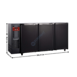 Arrière Bar 3 Portes Battantes Pleine - Gamme Encastrable | TAVT3R2 | DIAMOND