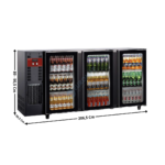 Arrière Bar 3 Portes Battantes Vitrée - Gamme Encastrable | TAVT3GR2 | DIAMOND