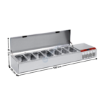 Vitrinette L. 179,5cm - 7 x GN1/3 H. 150mm - Premium | SY175GCP9 | DIAMOND