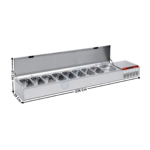 Vitrinette L. 226cm - 10 x GN1/3 H. 150mm - Premium | SY219GCP2 | DIAMOND
