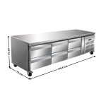 Soubassement réfrigérée - 6 tiroirs GN1/1 | SBR3160AC | ATLAS COLD