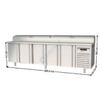 Saladette réfrigérée 700 à couvercle 5 portes GN1/1 TOP - 16 x GN1/4 | MFEI70270 | CORECO
