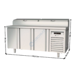Saladette réfrigérée à couvercle 3 portes GN1/1 TOP - 10 x GN1/6 | MFEI7018016 | CORECO