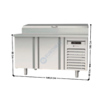 Saladette réfrigérée 600 à couvercle 2 portes TOP - 8 x GN1/4 | MFEI60150 | CORECO
