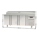 Saladette réfrigérée 600 à couvercle 3 portes TOP - 12 x GN1/4 | MFEI60200 | CORECO