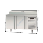Saladette réfrigérée 700 à couvercle 2 portes GN1/1 TOP - 8 x GN1/4 | MFEI70135 | CORECO