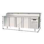 Saladette réfrigérée 700 à couvercle 4 portes GN1/1 TOP - 13 x GN1/4 | MFEI70225 | CORECO