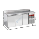 Meuble pâtissier 3 portes positive dessus inox & adossée | TP3NHAR2 | DIAMOND