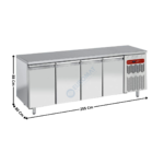 Meuble pâtissier 4 portes positive dessus inox & centrale | TP4NHR2 | DIAMOND