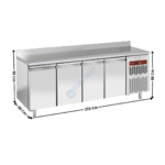 Meuble pâtissier 4 portes positive dessus inox & adossée | TP4NHAR2 | DIAMOND
