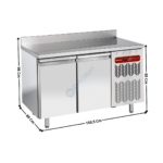 Meuble pâtissier 2 portes positive dessus inox & adossée | TP2NHAR2 | DIAMOND