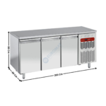 Meuble pâtissier 3 portes positive dessus inox & centrale | TP3NHR2 | DIAMOND