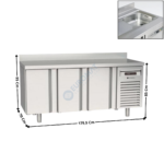 Meuble/Evier réfrigérée 3 portes positive GN1/1 | MRGF200 | CORECO