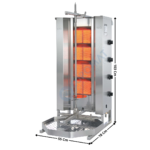 Machine à Kebab 4 zones HP Gaz - Premium Series | MUGD4 | POTIS