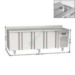 Meuble/Evier réfrigérée 4 portes positive GN1/1 | MRGF250 | CORECO