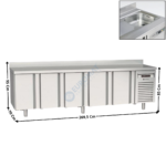Meuble/Evier réfrigérée 5 portes positive GN1/1 | MRGF300 | CORECO