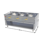 Fourneau Wok 3 Brûleurs "BERTRAND" | CHINA3S | DIAMOND