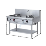 Fourneau Wok 2 Brûleurs avec robinet | WGL213 | DIAMOND