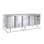Meuble traversant réfrigérée 4+4 portes positive GN1/1 | MFCG250 | CORECO