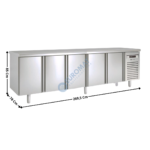 Meuble traversant réfrigérée 5+5 portes positive GN1/1 | MFCG300 | CORECO