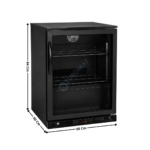 Arrière de bar noir - 1 porte vitrée battante 115 L. | LG128 | CUISTANCE
