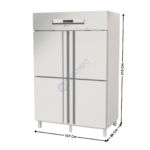 Armoire négative GN2/1 1404L. - 4 portillons pleine | ACG1004PF | CORECO